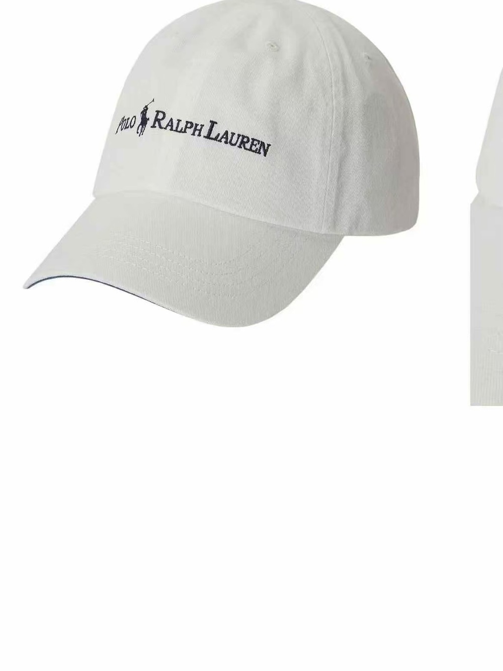 Polo by Ralph Lauren White Baseball Cap with Navy Logo